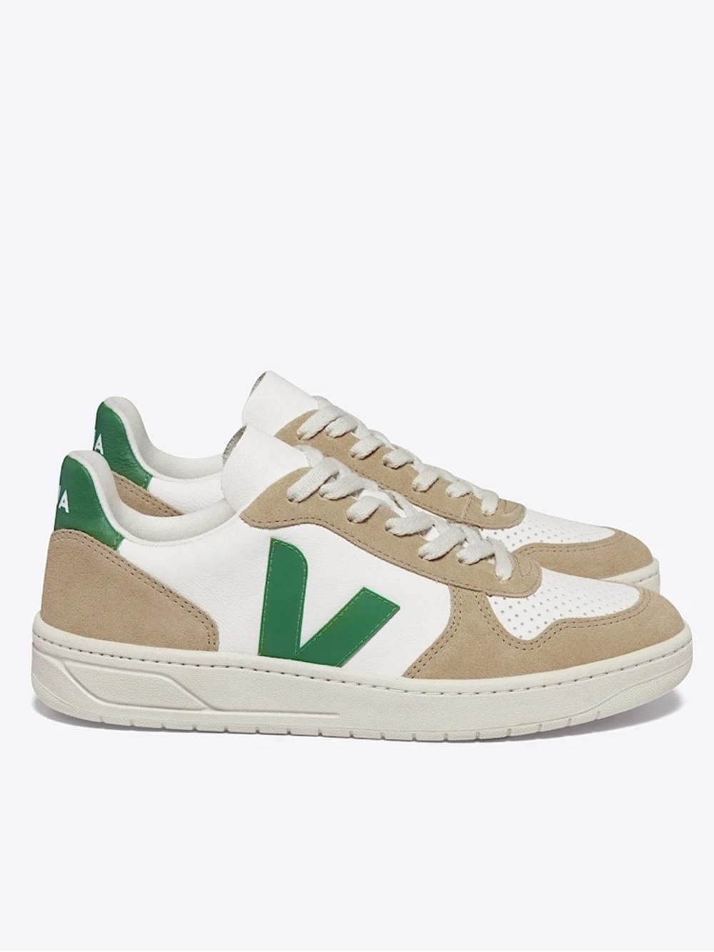 NEW Veja V-10 LEATHER WHITE EMERAUDE SAHARA $160 size 9